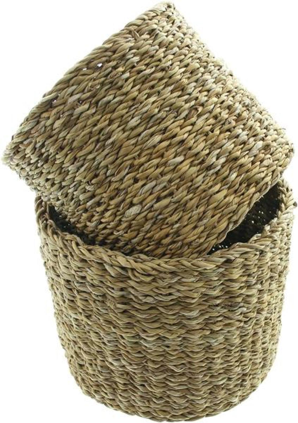 2x Universalkorb aus Seegras, Übertopf, Aufbewahrungskorb, Ordnungskörbchen, Pflanzkorb, Blumentopf, Pflanzgefäß