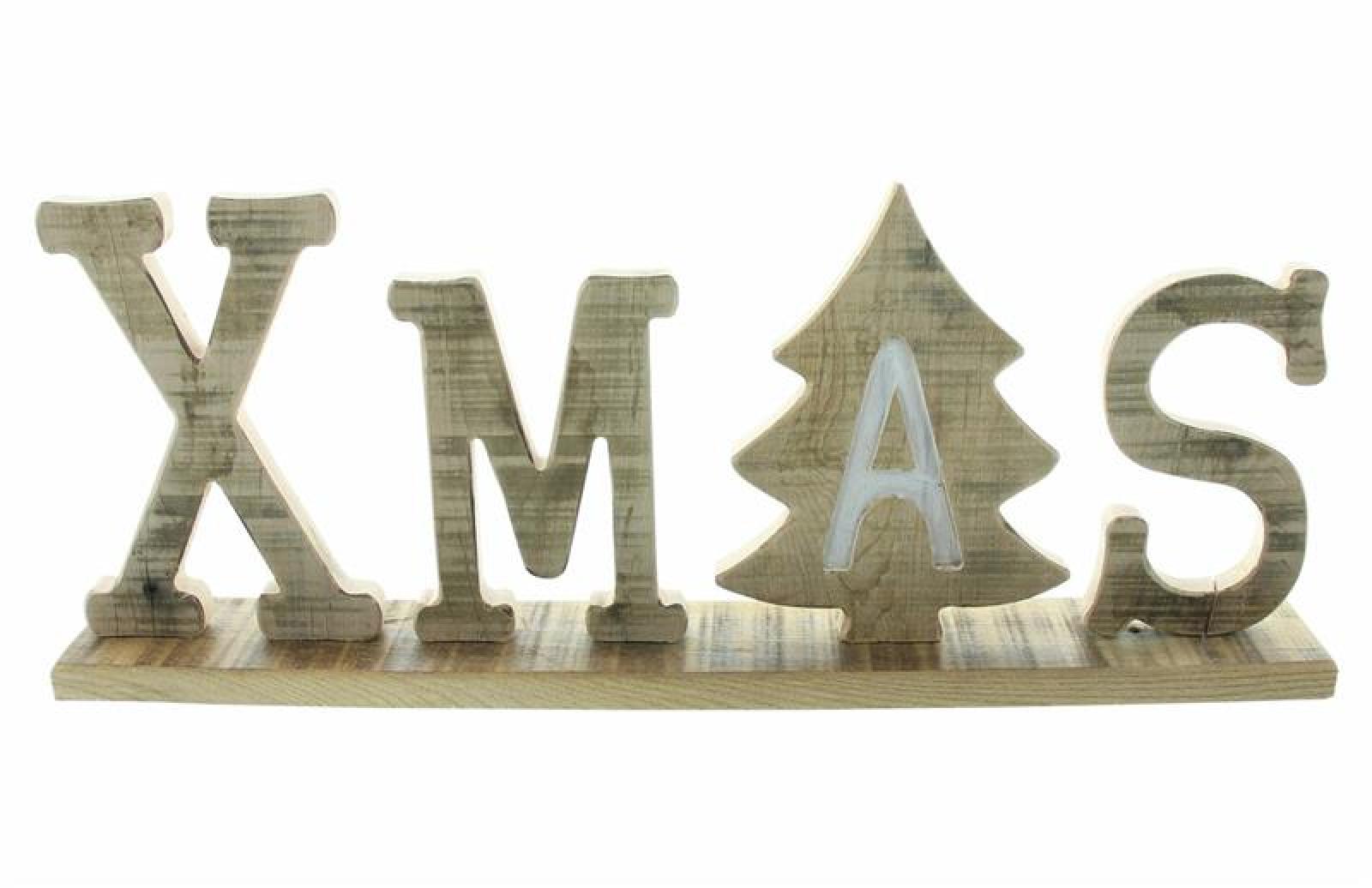 Schriftzug "XMAS" aus Holz im Shabby Look, Weihnachtsdeko, Dekobuchstaben