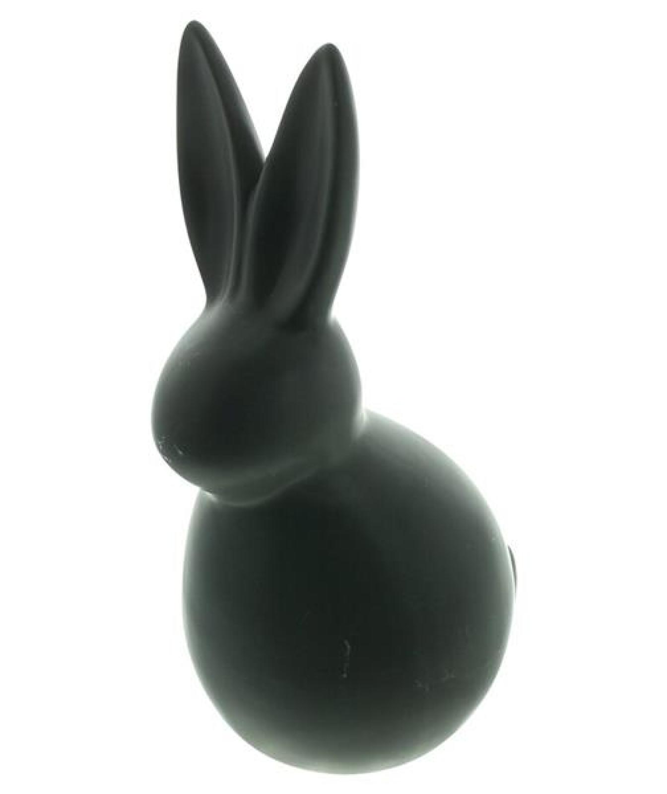 Dekofigur Hase "Black" aus Porzellan, mattschwarz, 26 cm hoch, Osterdeko, Osterhase, Hasenfigur