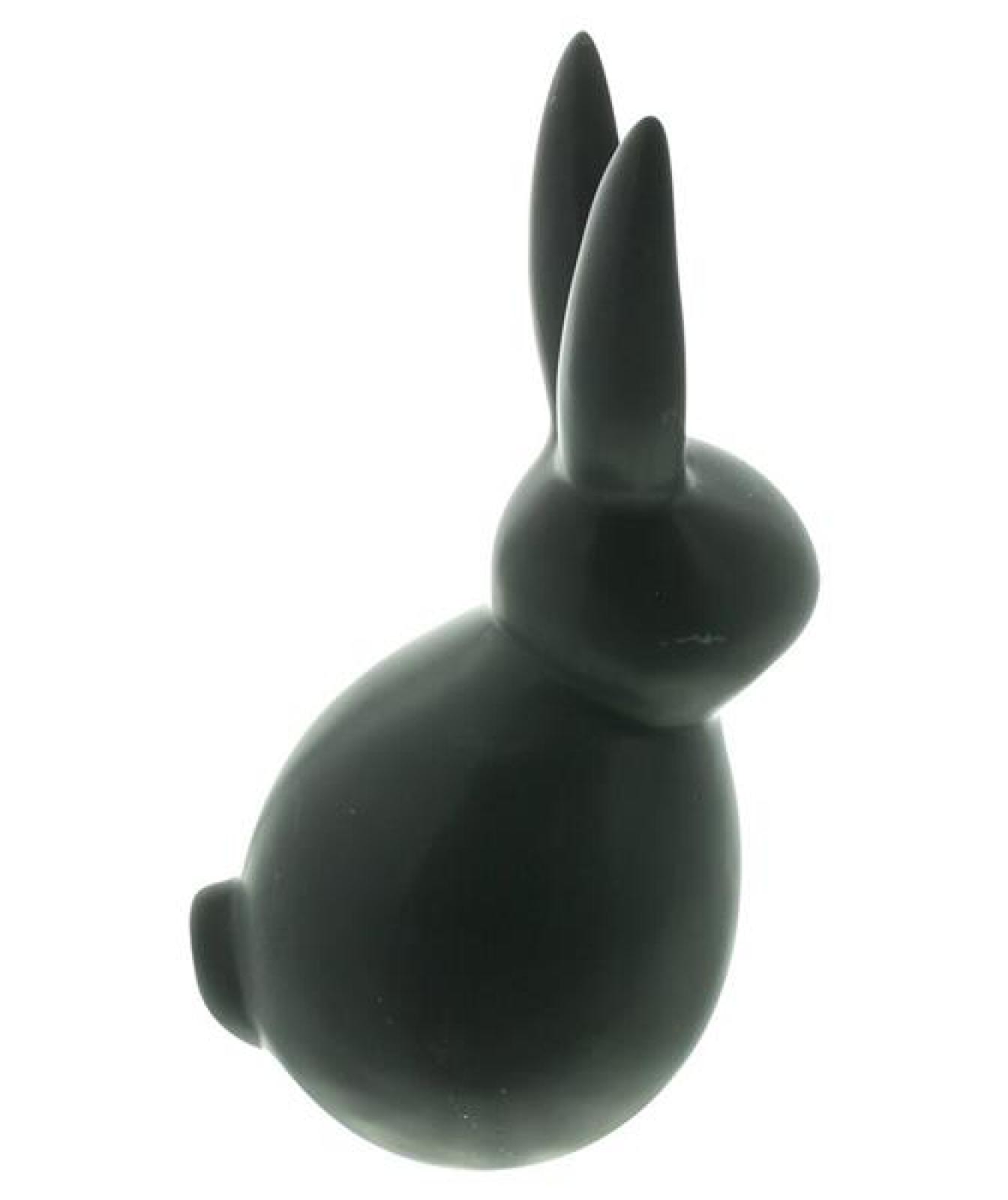 Dekofigur Hase "Black" aus Porzellan, mattschwarz, 26 cm hoch, Osterdeko, Osterhase, Hasenfigur