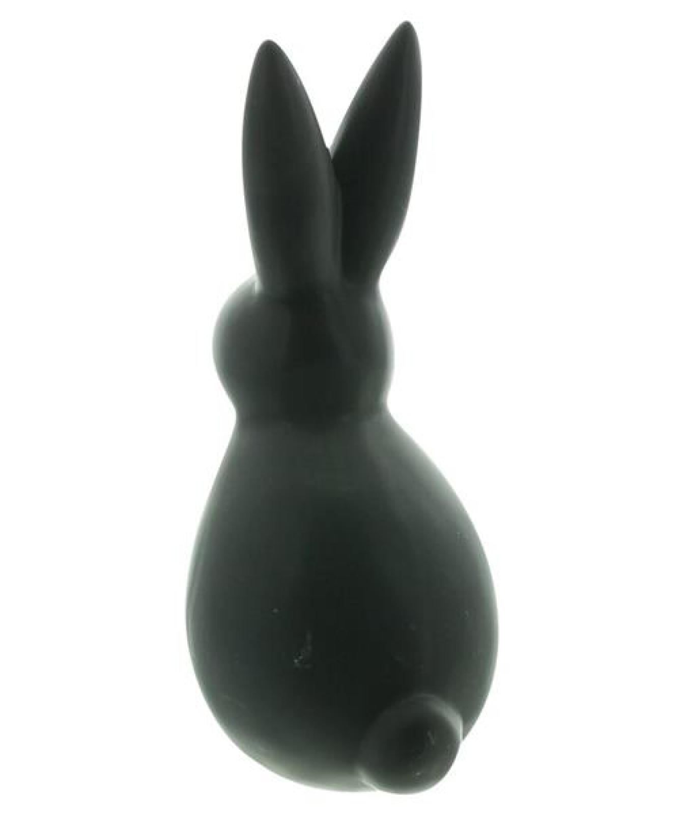 Dekofigur Hase "Black" aus Porzellan, mattschwarz, 26 cm hoch, Osterdeko, Osterhase, Hasenfigur