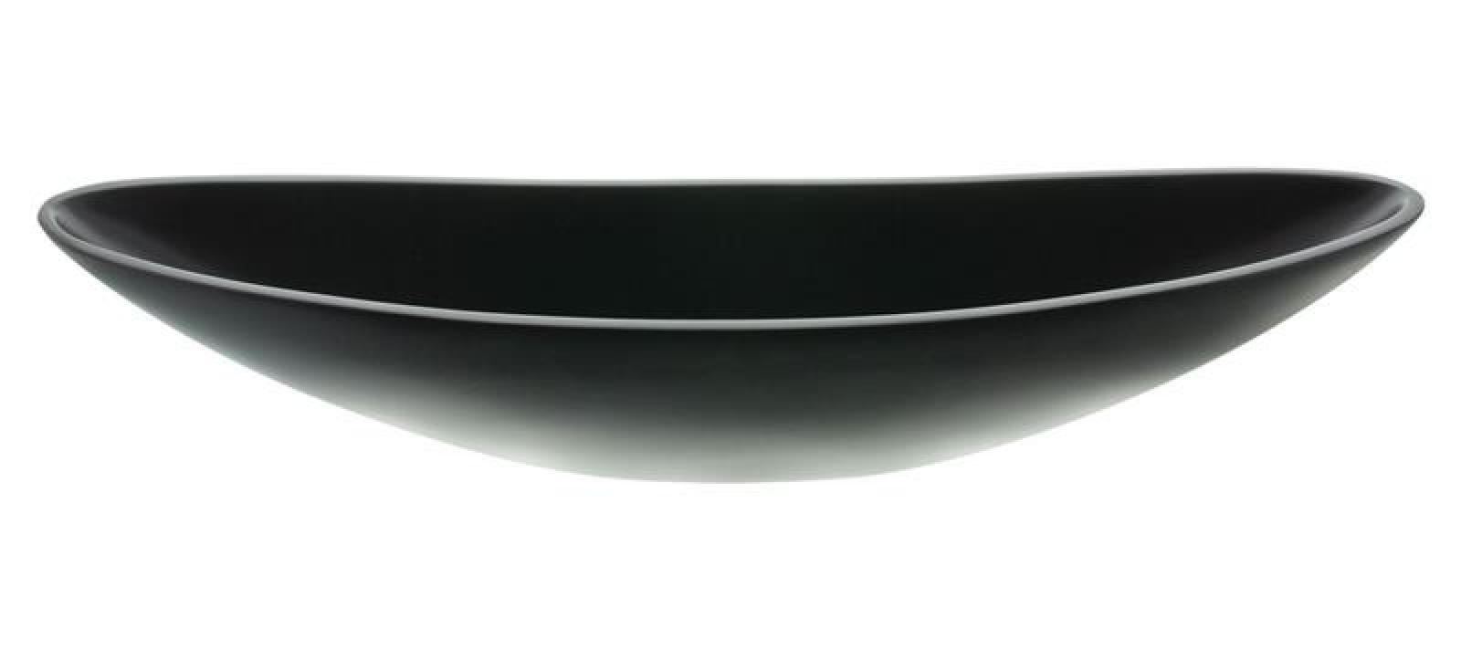 Dekoschale "Modern" in schwarz, 63 cm lang, Pflanzschale, Snackschale, Schale, Kerzenleiste, Tischdeko