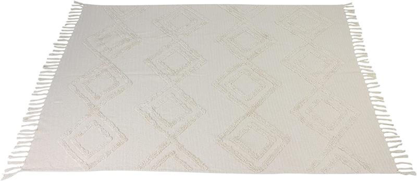 Plaid "Can Marca" aus 100% Baumwolle, creme, 130x170 cm, Kuscheldecke, Sofadecke