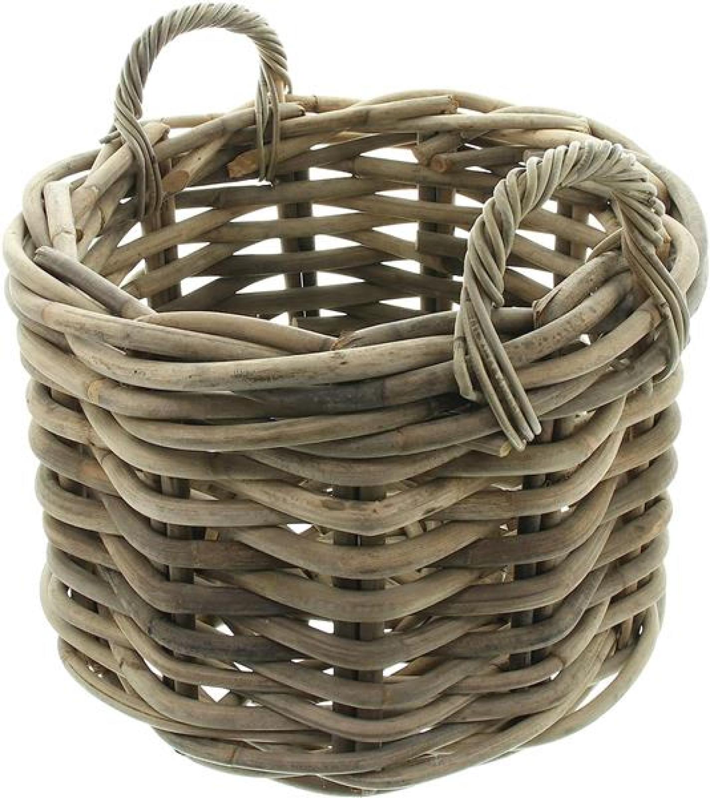 großer Rattankorb "Rustikal" Ø 50 cm, Rattan Aufbewahrungskorb, Brennholzkorb, Spielzeugkorb, Übertopf