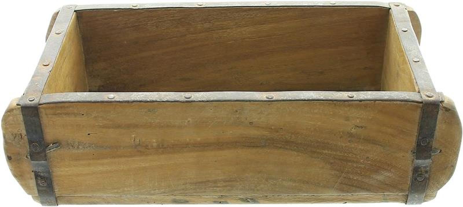 Aufbewahrungskiste "Kolonial" aus recyceltem Holz im Used Look, Holzkiste, Dekobox, Pflanzgefäß