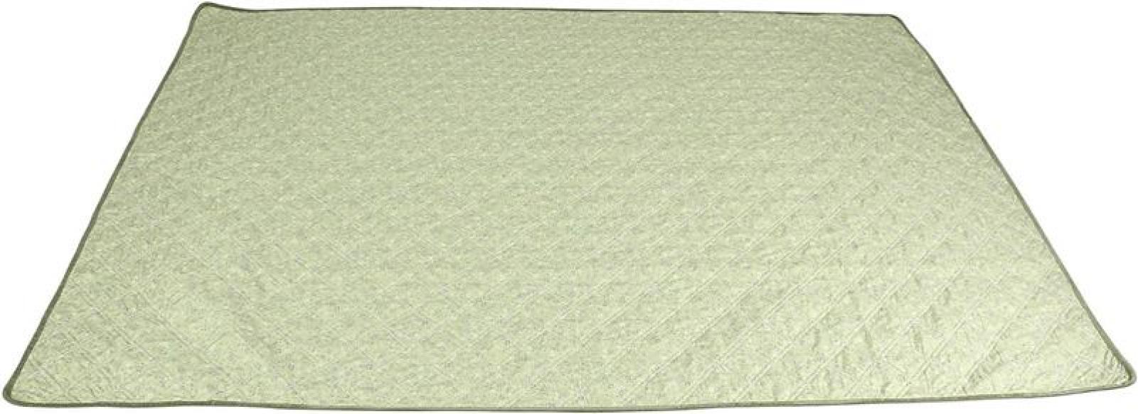 Wende-Tagesdecke "Cord Look" oliv / Blümchenmüster, 220x240 cm, gesteppt, Bettüberwurf, Wendedecke