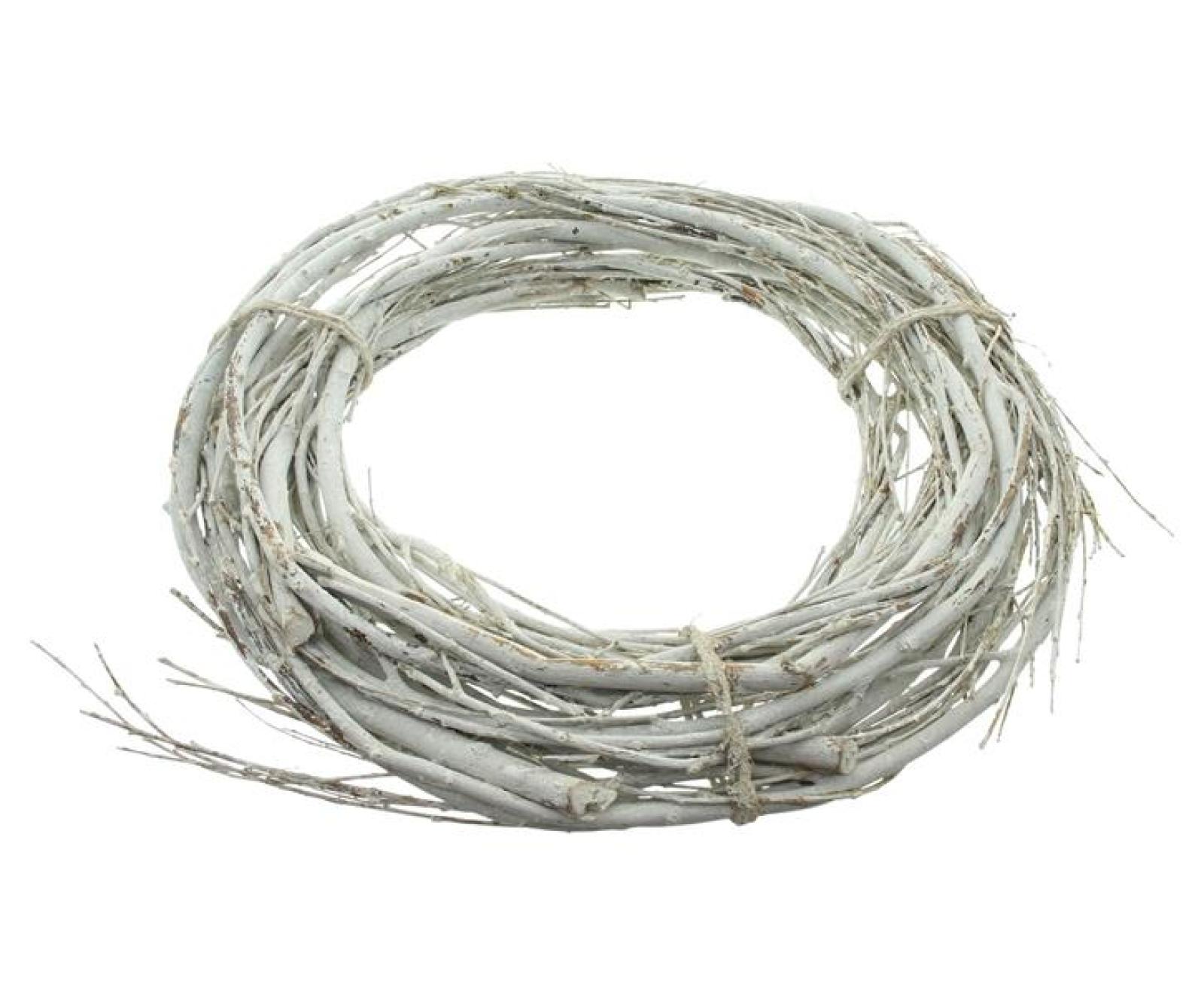 Reisigkranz "White Charme" Ø 45 cm groß, weiß, Tischkranz, Wandkranz, Türkranz