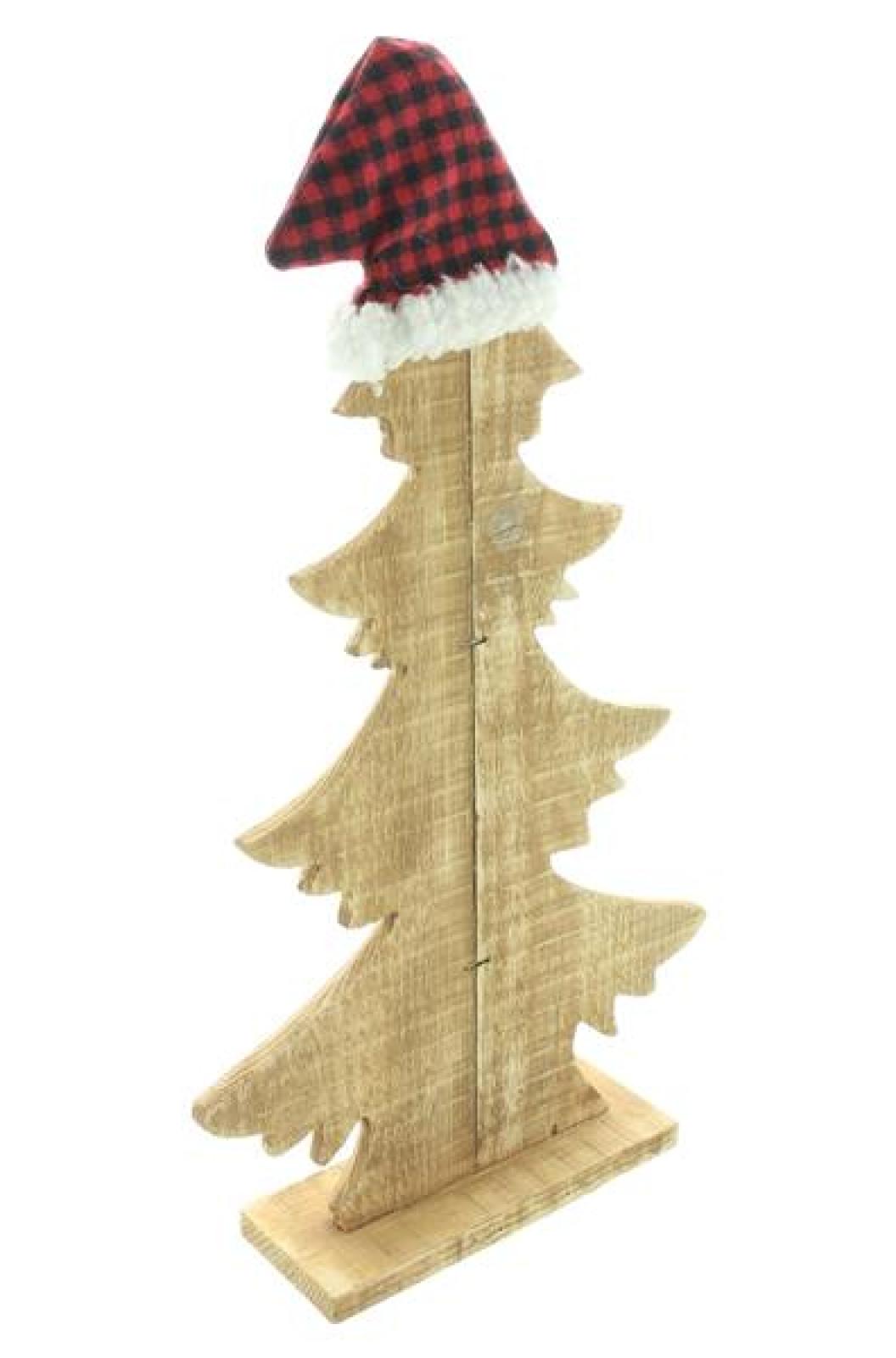 Dekofigur Tanne "Zipfelmütze", aus Holz, 40 cm hoch, Weihnachtsdeko, Tischdeko