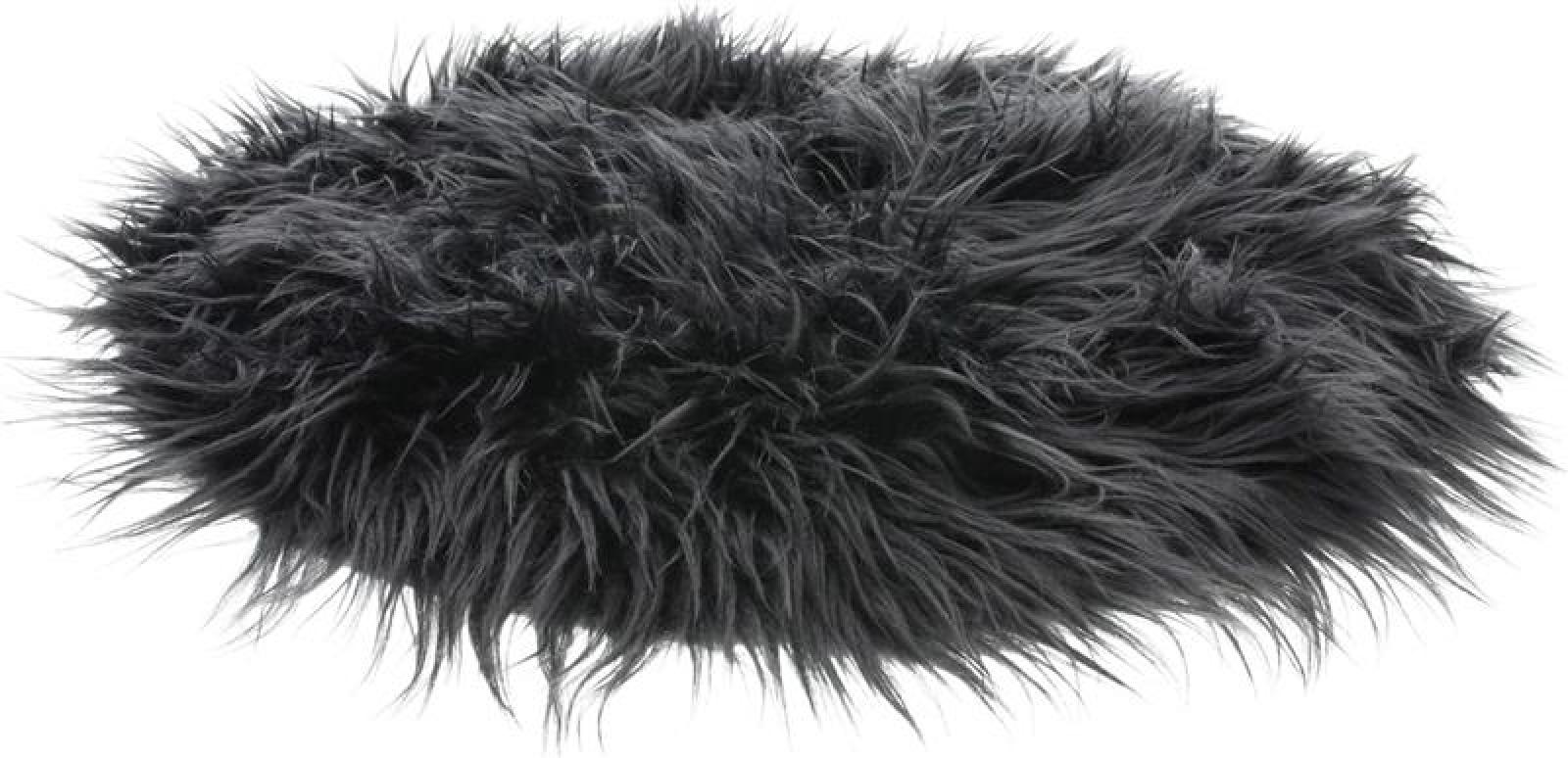 Sitzkissen "Fell" in terra, Ø 40 cm, Dekofell, Kunstfell, Stuhlkissen