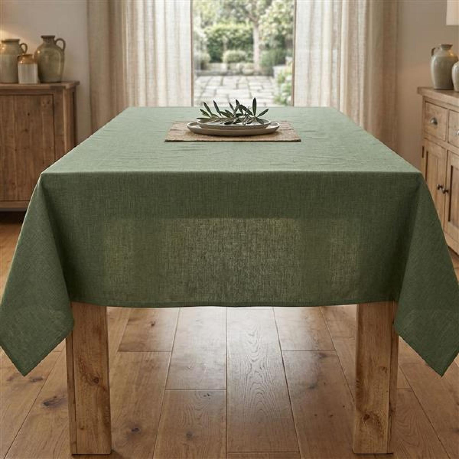 Tafeldecke "Waldgrün" Polyester / Baumwolle Mischung, grün, 135 x 240 cm, Tischdecke, Tischtuch