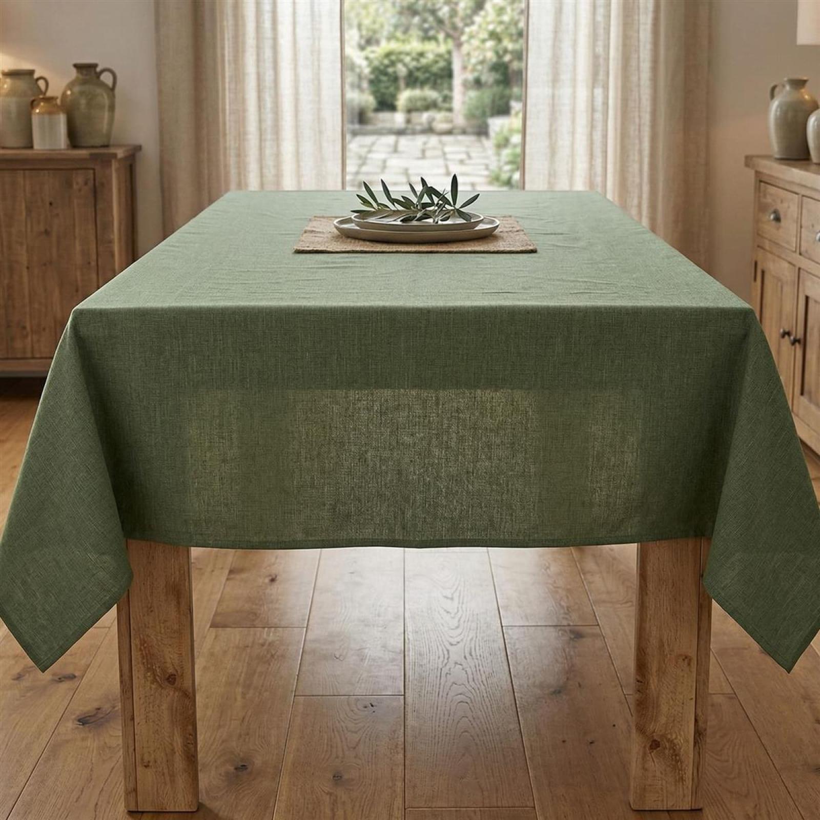 Tafeldecke "Waldgrün" Polyester / Baumwolle Mischung, grün, 135 x 240 cm, Tischdecke, Tischtuch