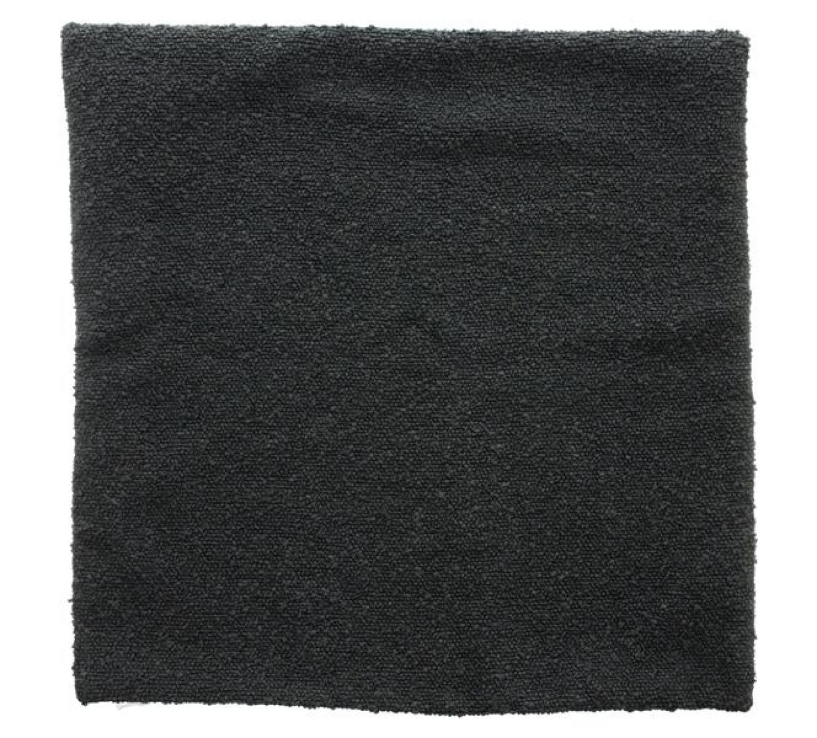 Kissenhülle "Black" in schwarz, 43x43 cm, Schlingflor, Kissenbezug im Used Look, Zierkissenbezug mit eingearbeitetem Reißverschluss
