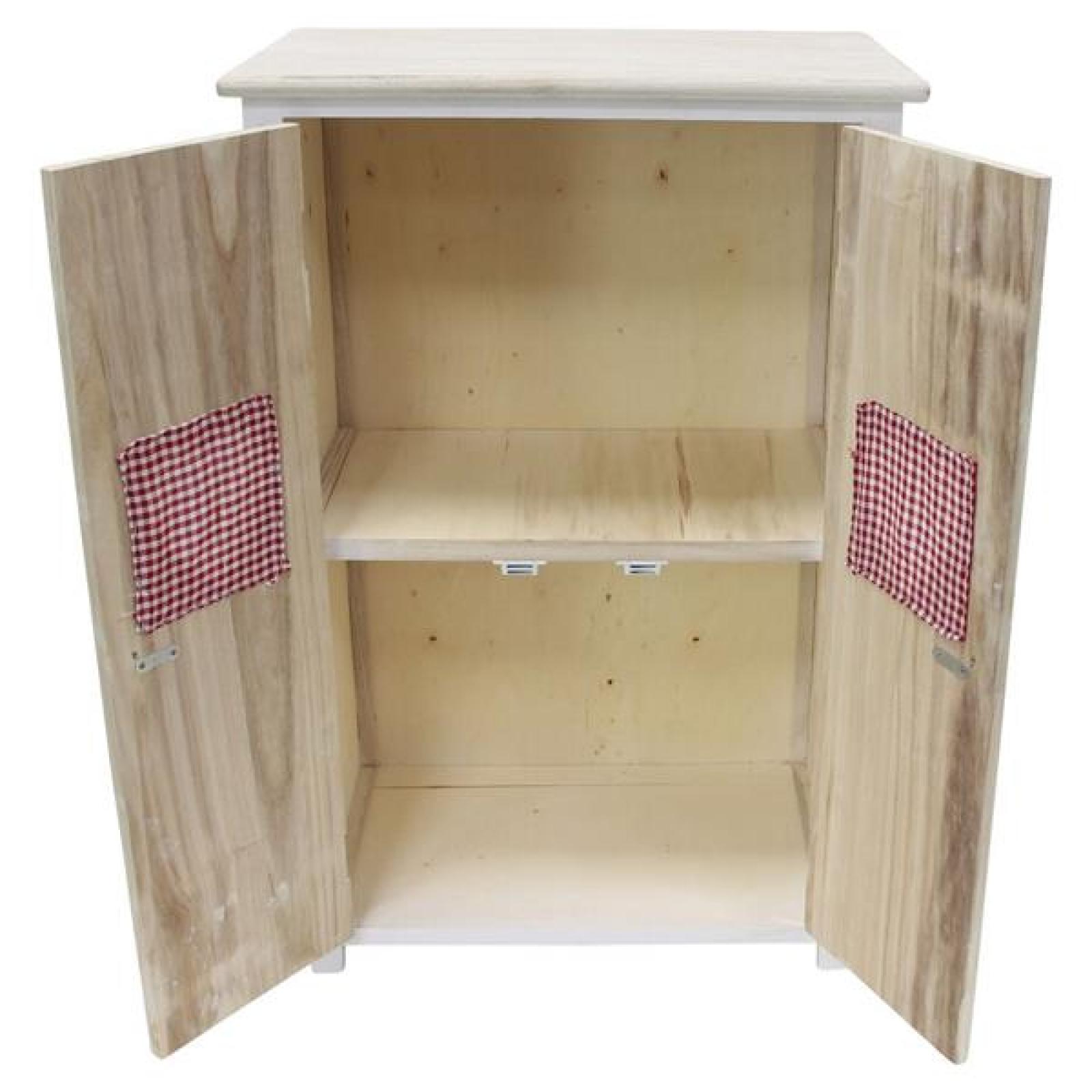 kleine Kommode "Landherz" aus Holz, weiß gekalkt, 51x31x78 cm, Flurkommode, Schrank, Nachtschrank