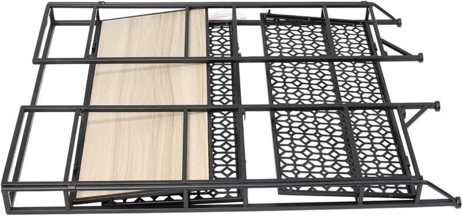 Regal "Simply Modern" aus Metall, schwarz & MDF, klappbar, Standregal mit 3 Böden, Badregal, Küchenregal