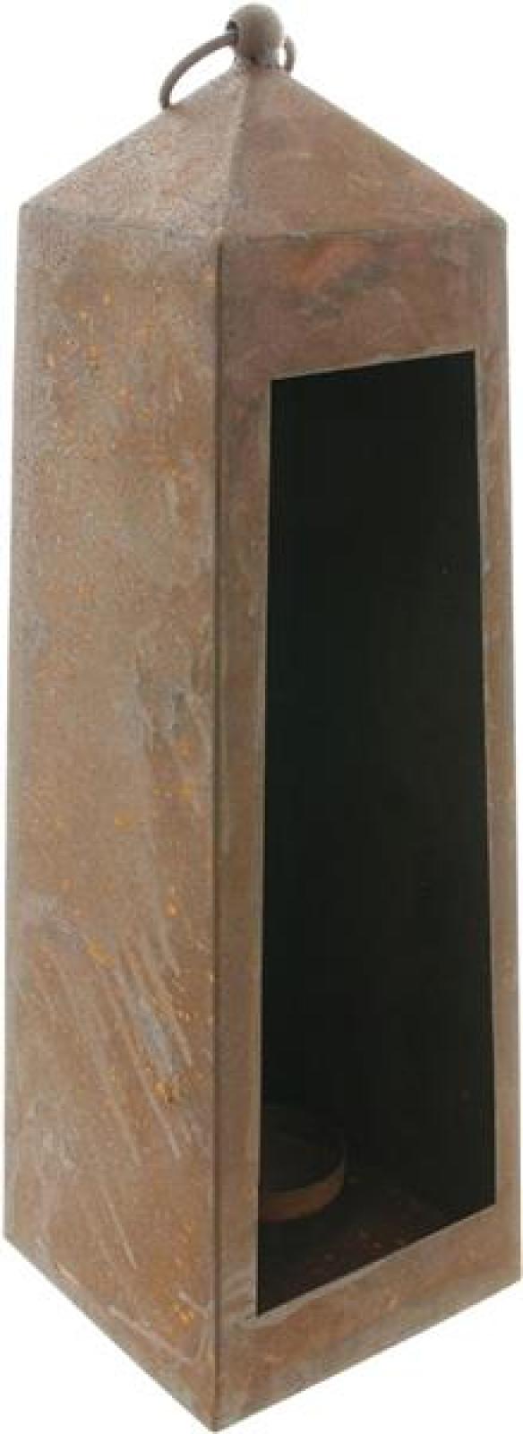 Kerzenhalter "Rostlaterne" aus Metall, 40 cm hoch, Gartenlaterne mit Echtrost Finish, Windlicht, Laterne