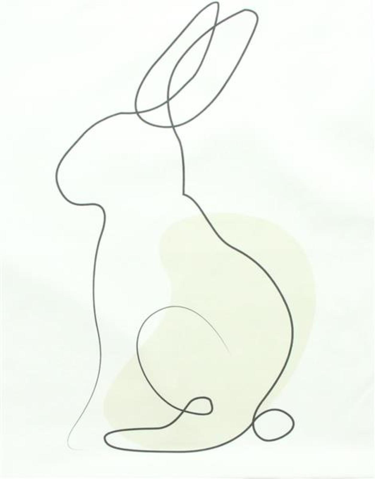 Kissenhülle Hase "Modern" 45x45 cm, weiß, kuschelweiche Samtoptik, Osterkissen-Bezug, Kissenbezug, Zierkissenbezug
