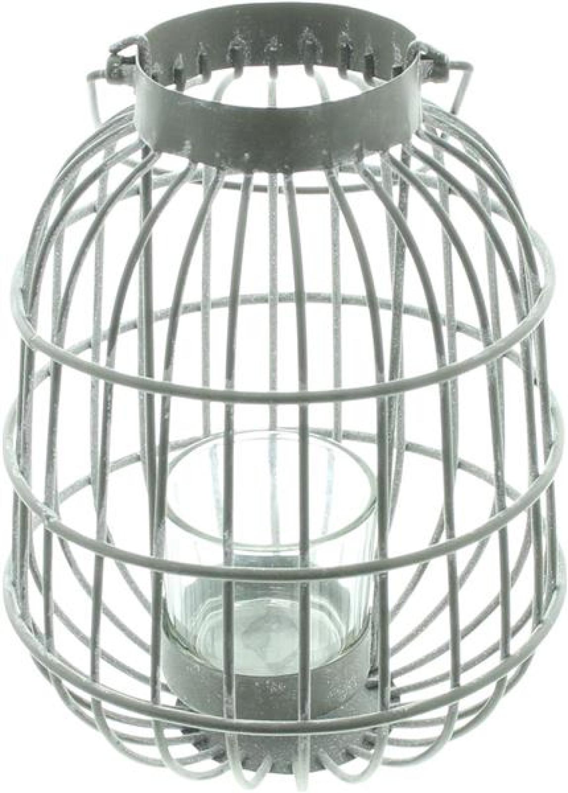Windlicht "Laterne" aus Metall, grau, weiß gekalkt, Hängelaterne mit Windlichtglas, Gartenlaterne, Kerzenhalter, Gartendeko für Draußen