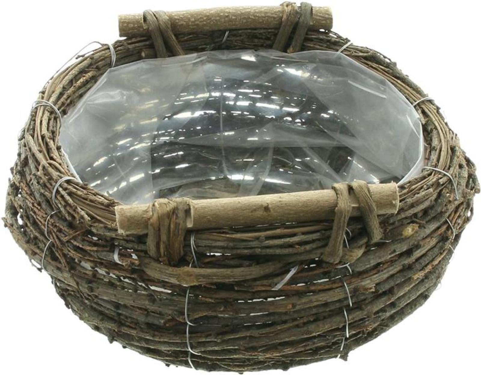 Pflanzkorb "Birkenreisig" groß Ø 30 cm, Pflanzschale, Blumentopf, Pflanztopf, Pflanzgefäß