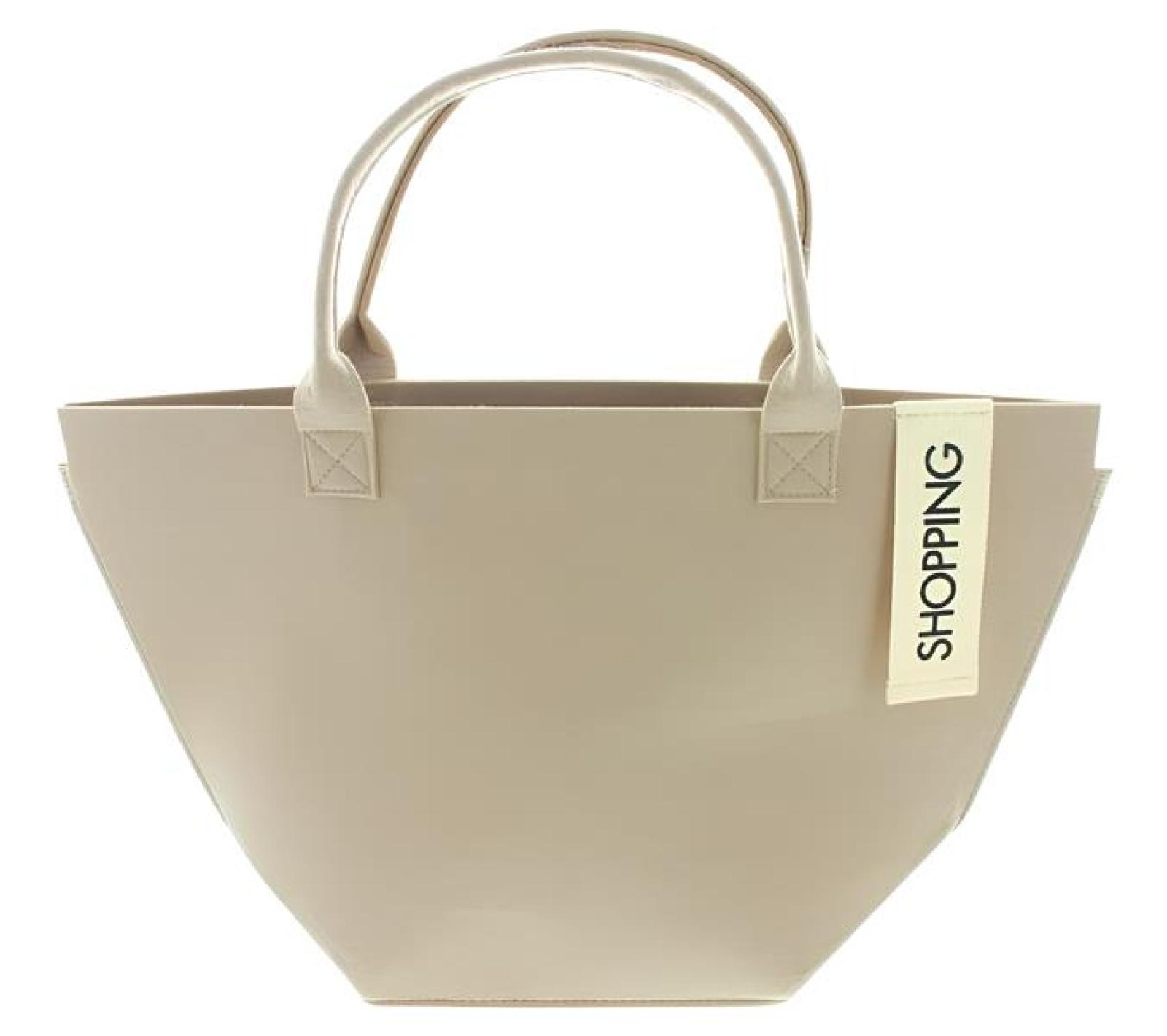 Tasche "Shopping" aus Filz in beige, große Einkaufstasche, Filztasche, Shopper, Tragetasche