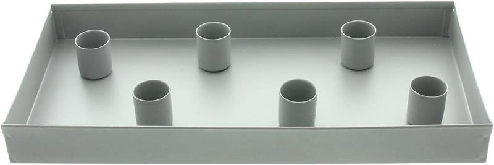 Kerzentablett "Grey" aus Metall + 6 magnetische Kerzenhalter für Stabkerzen & Tafelkerzen, Kerzenboard, Lichterboard