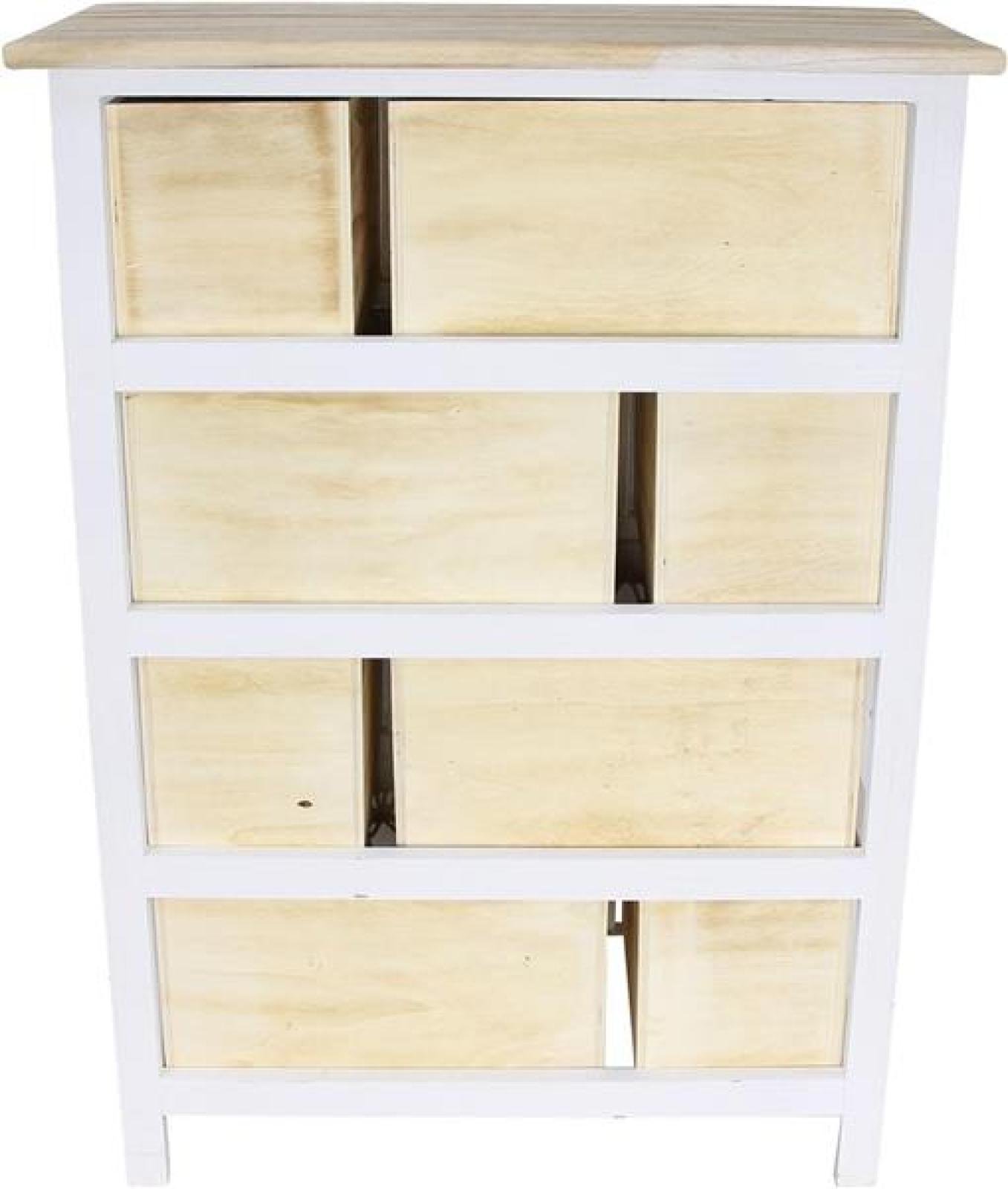 Kommode "Makramee" aus Holz & Textil, 56 x 77 cm, 8 Schubladen, Schubladenkommode Boho Chic