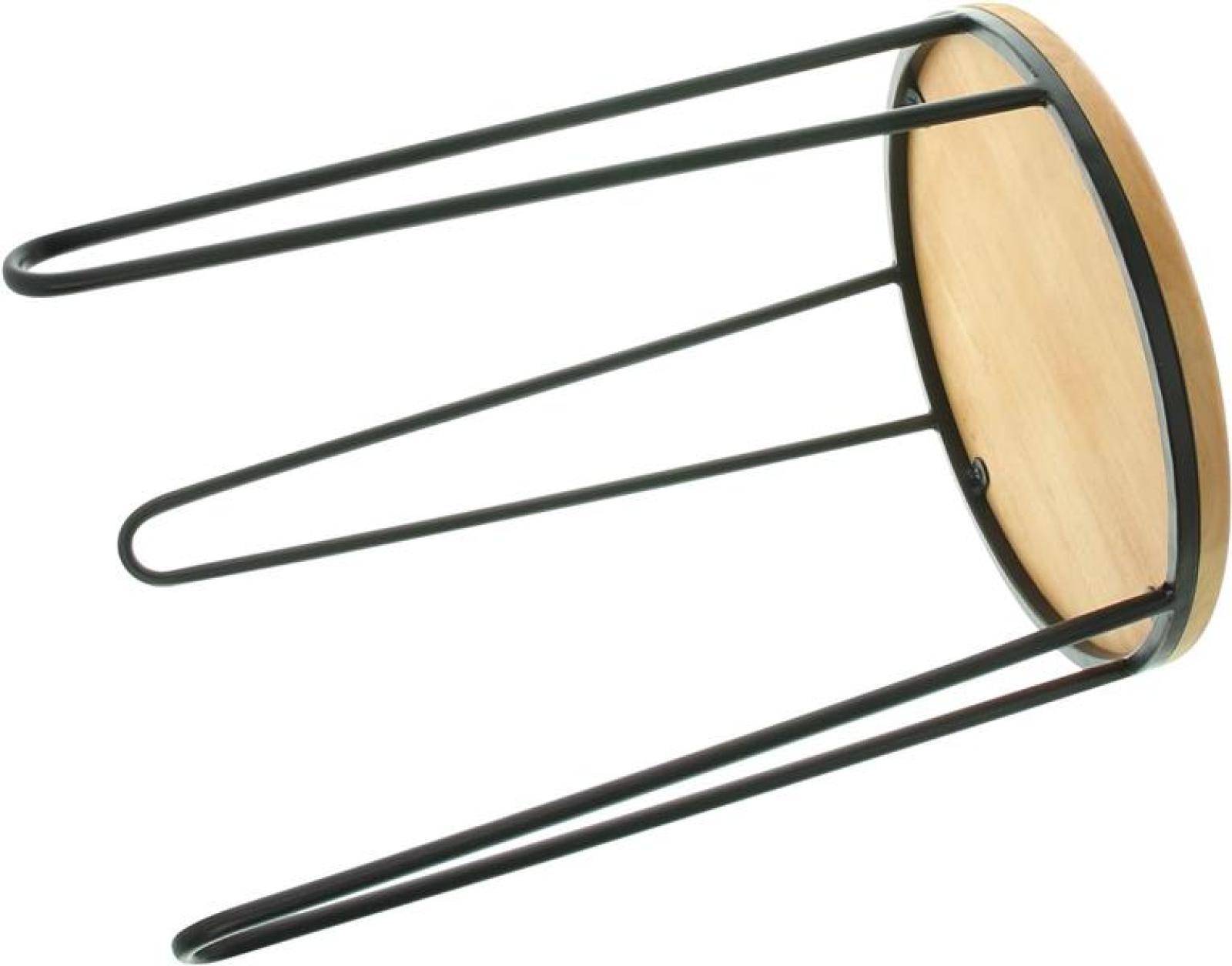 Beistelltisch "Retro" aus Metall, schwarz & Tischplatte aus Holz, Ø 33x46 cm, Wohnzimmertisch, Pflanzentisch, Blumentisch