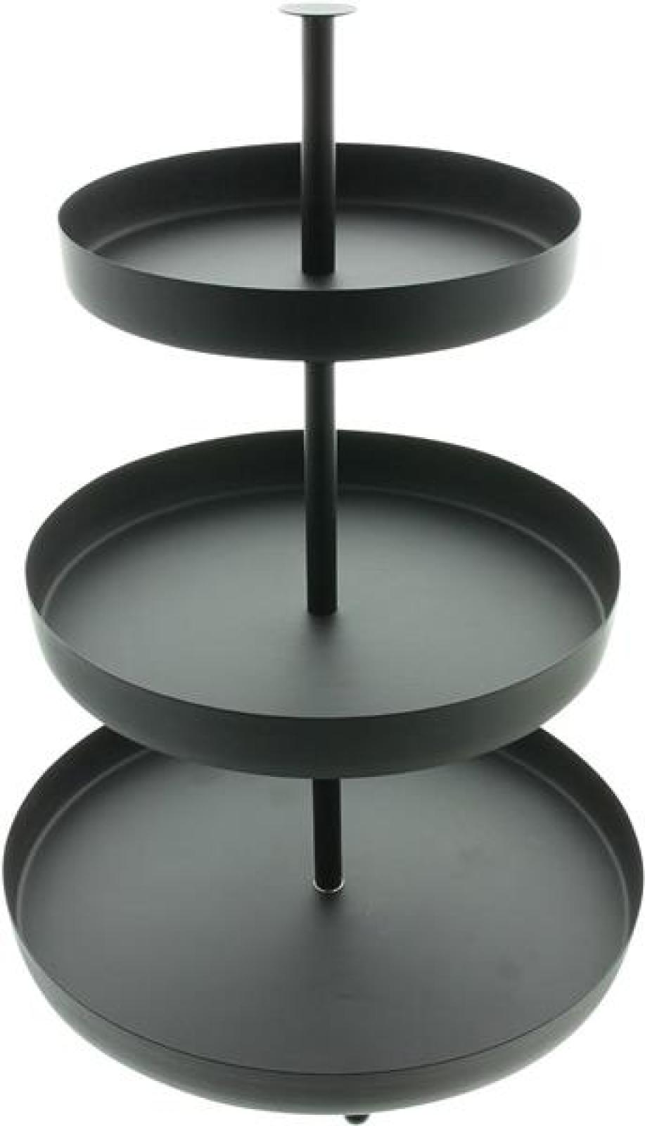 Etagere "Black" aus Metall, matt schwarz, 3-stöckig, Tortenständer, Obstetagere, Metalletagere