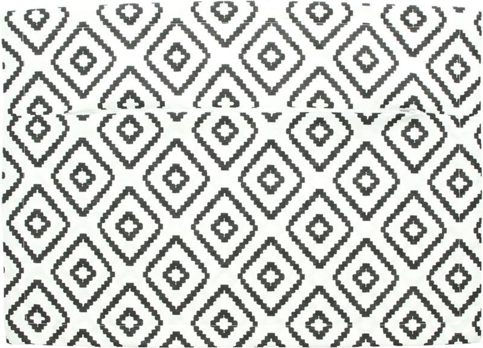 Outdoor Kissenhülle "White & Black" in weiß & schwarz, 60x40 cm, Stehsaum, Kissenbezug wasserabweisend, Zierkissenbezug für Balkon & Garten