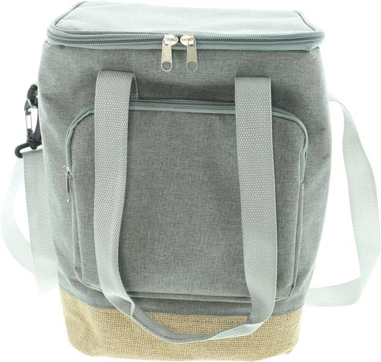 Kühltasche "Rucksack" aus Leinen & Jute, leichter Kühlrucksack, Schultertasche, Thermorucksack, Picknicktasche