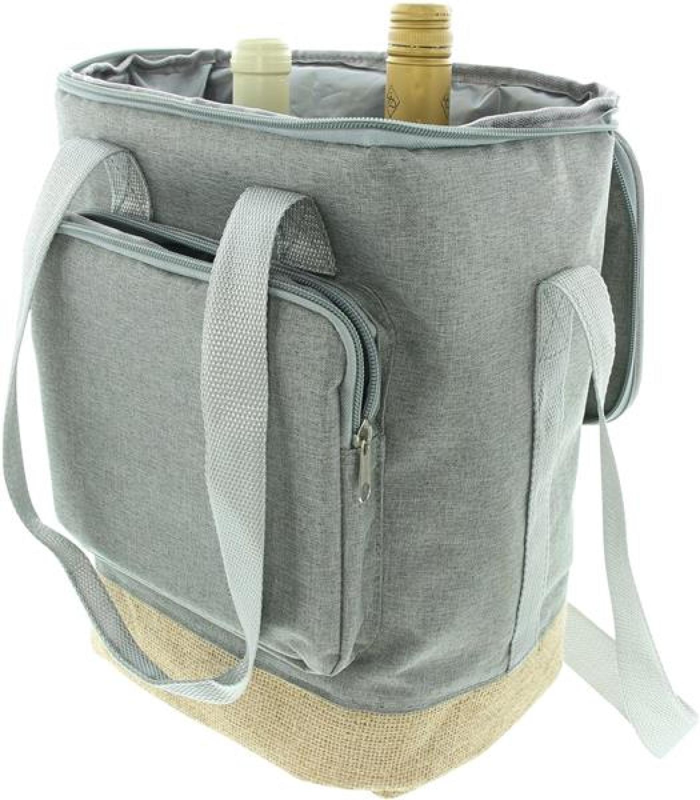 Kühltasche "Rucksack" aus Leinen & Jute, leichter Kühlrucksack, Schultertasche, Thermorucksack, Picknicktasche