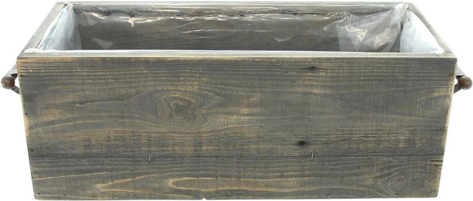 Pflanzkasten "Grey" aus recyceltem Holz, grau gekalkt, Pflanzer, Pflanzbox, Blumenkasten, Balkonkasten