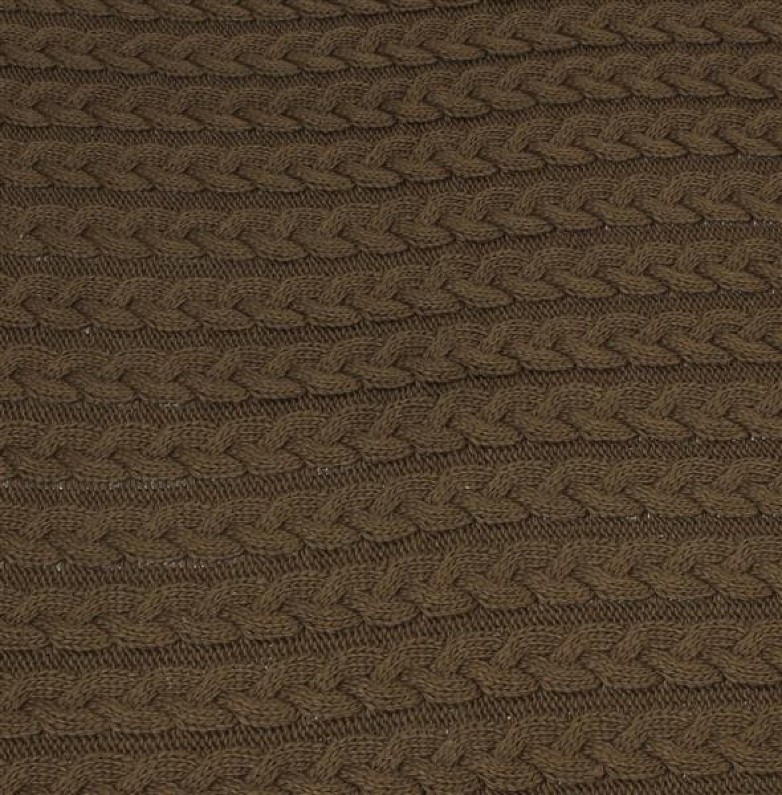 Kuscheldecke "Mocca" in braun, Stickmuster, 127x152 cm, Sofadecke, Couchdecke, Wohndecke
