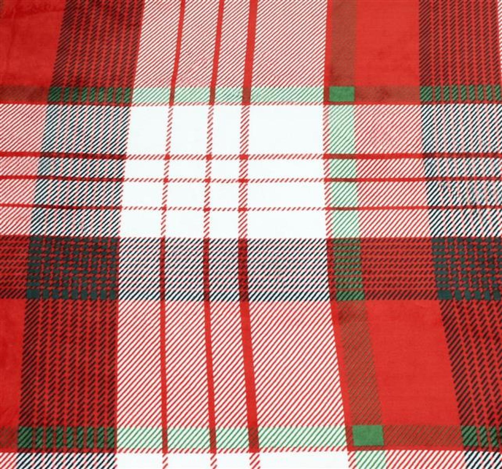 Kuscheldecke "Weihnachtskaro" weich, 130x160 cm, kariert, Flanell Decke, Sofadecke, Couchdecke, Wohndecke