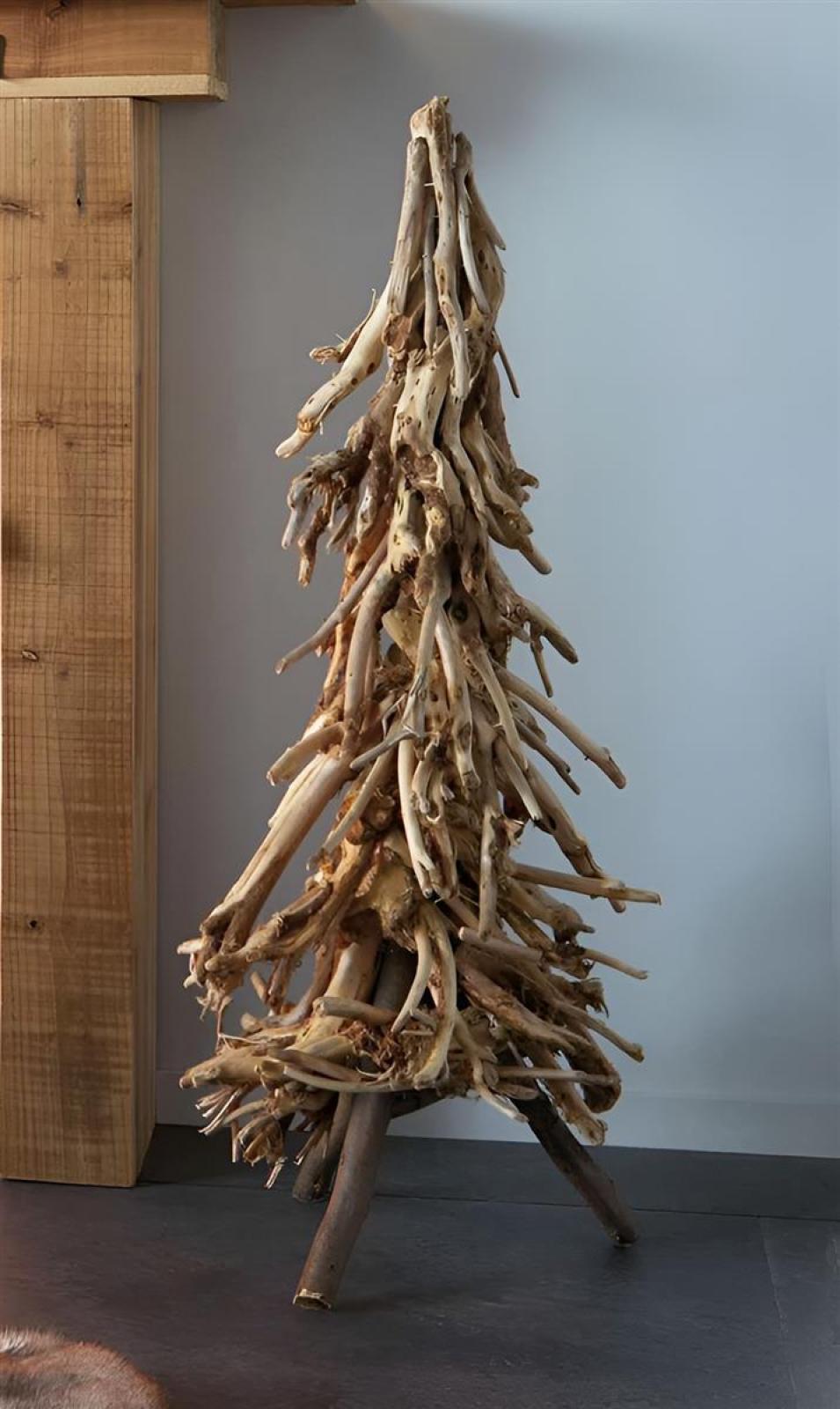 Tannenbaum "Wurzelholz" 78 cm hoch, Weihnachtsbaum Alternative, Christbaum aus Holz für Innen