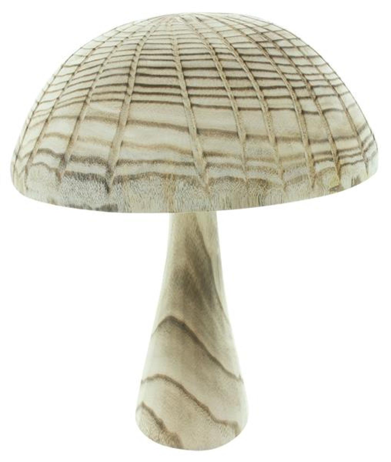 Dekofigur "Parasol" Pilz aus Holz, groß, 35 cm hoch, Holzpilz, Dekopilz, Herbstdeko
