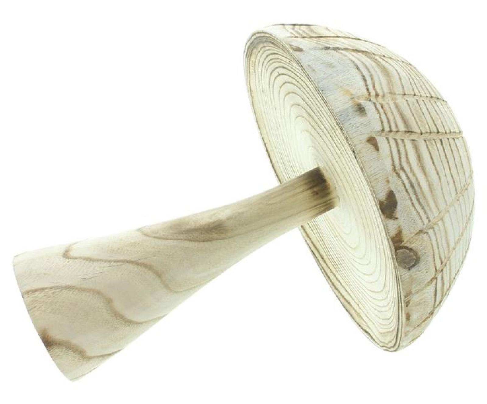 Dekofigur "Parasol" Pilz aus Holz, groß, 35 cm hoch, Holzpilz, Dekopilz, Herbstdeko