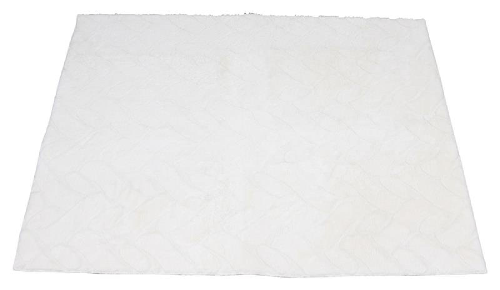 Bodenmatte "Luxus" aus Kunstfell in offwhite, 90x120 cm, Teppich rutschfest, Teppichläufer weiß