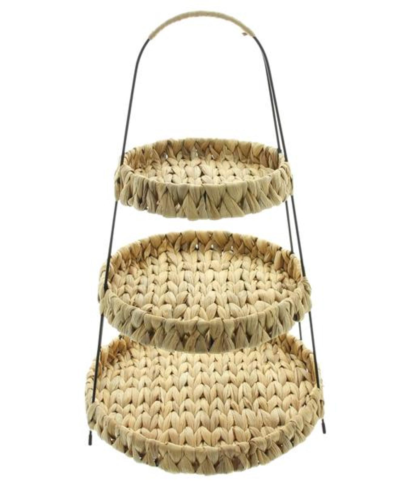 Etagere "Wasserhyazinthe" 52 cm hoch mit 3 Etagen, Obstetagere, Servierplatte, Cupcake & Muffin Ständer