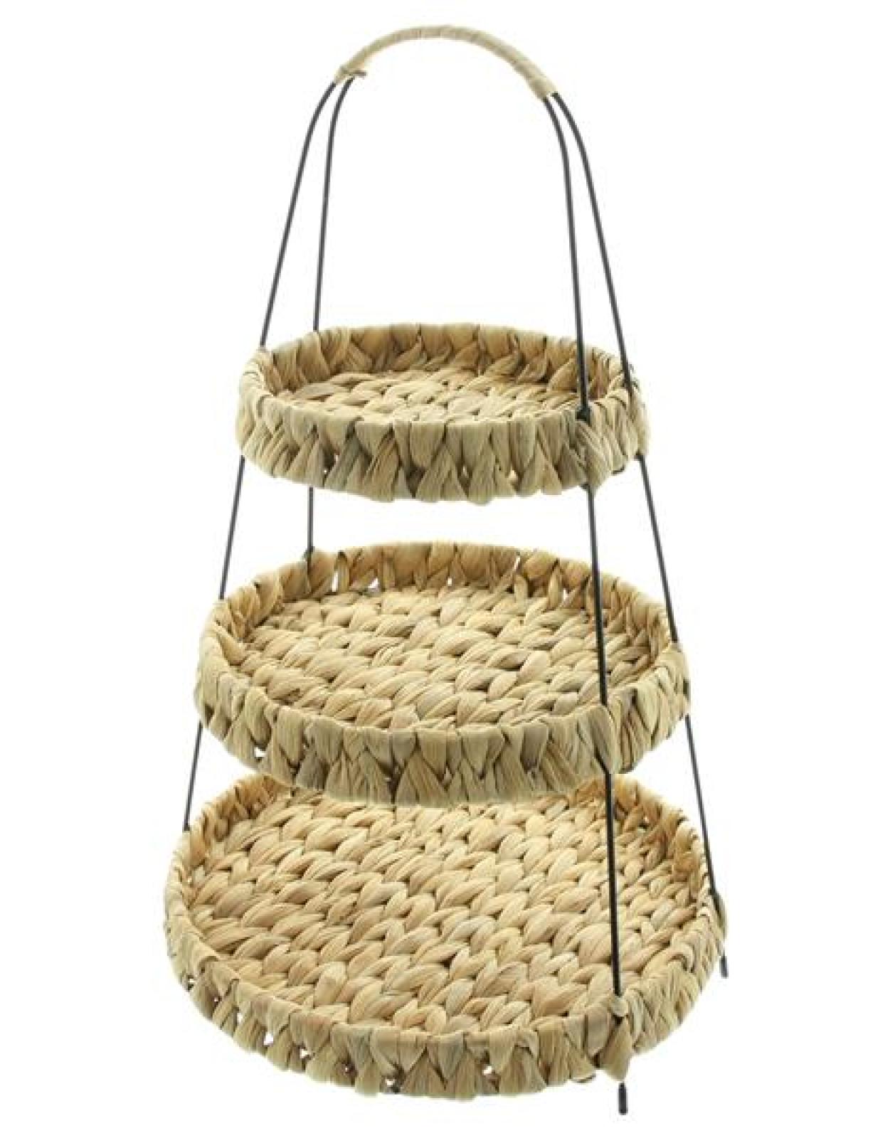 Etagere "Wasserhyazinthe" 52 cm hoch mit 3 Etagen, Obstetagere, Servierplatte, Cupcake & Muffin Ständer