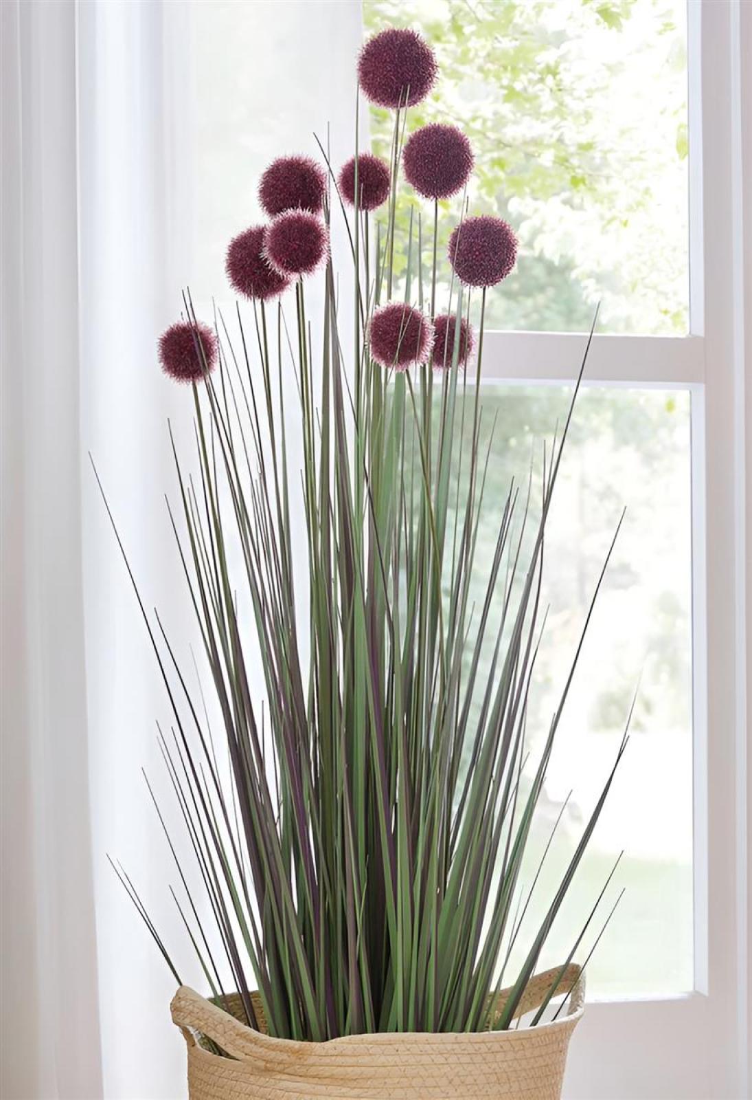 Topfpflanze "Allium" 90 cm hoch, Kunstpflanze, Dekopflanze, Ziergras, Dekogras