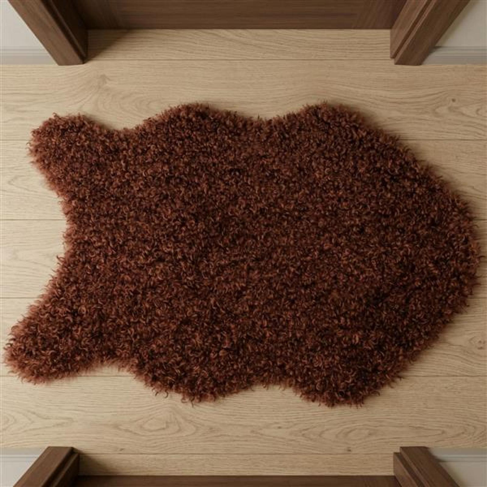 Kunstfell "Rostlocken" 60x90 cm, rostbraun, 60x90 cm, Dekofell, Teppich, Sitzauflage