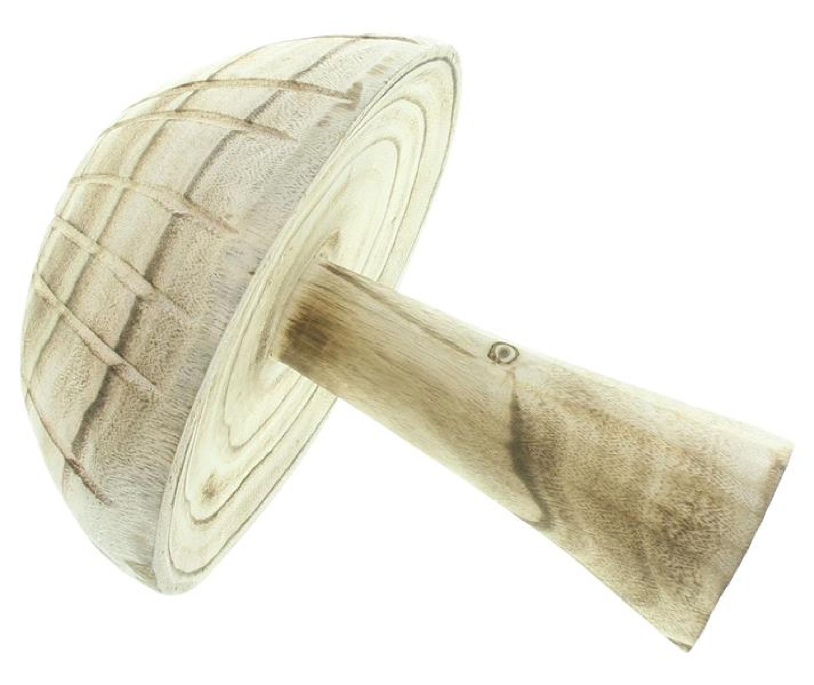 Dekofigur Pilz "Geflammt"  aus Holz, groß, 25 cm hoch, Holzpilz, Dekopilz, Herbstdeko