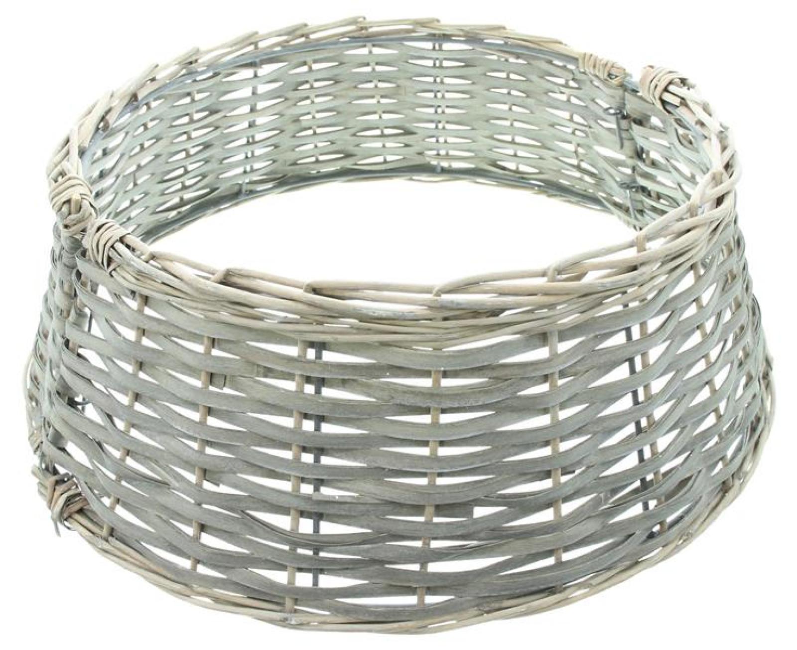 Weihnachtsbaumring "Grey" aus Naturgeflecht, grau, Ø 55 cm, Weihnachtsbaumrock, Christbaumständer-Abdeckung, Baumrock