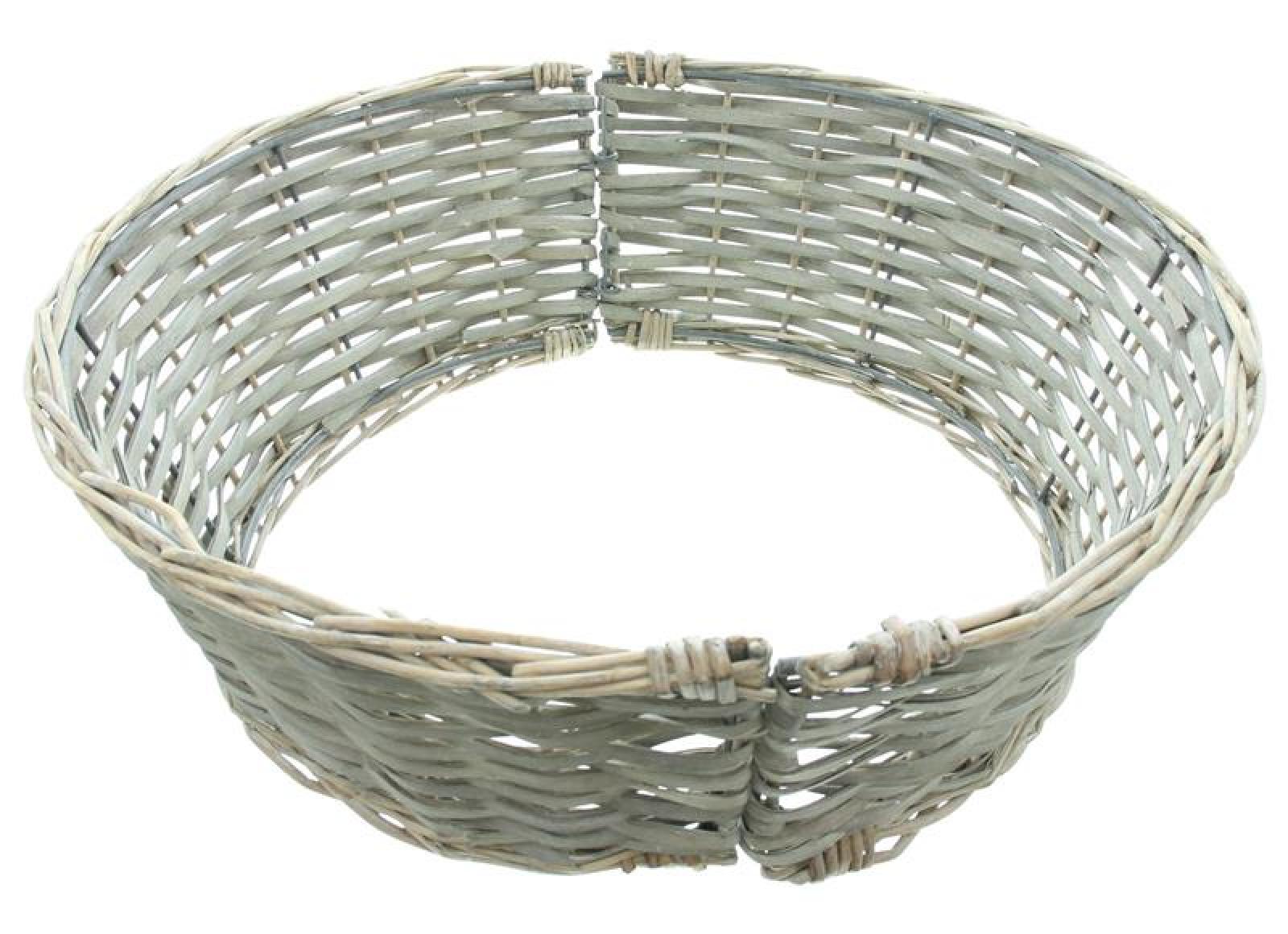 Weihnachtsbaumring "Grey" aus Naturgeflecht, grau, Ø 55 cm, Weihnachtsbaumrock, Christbaumständer-Abdeckung, Baumrock
