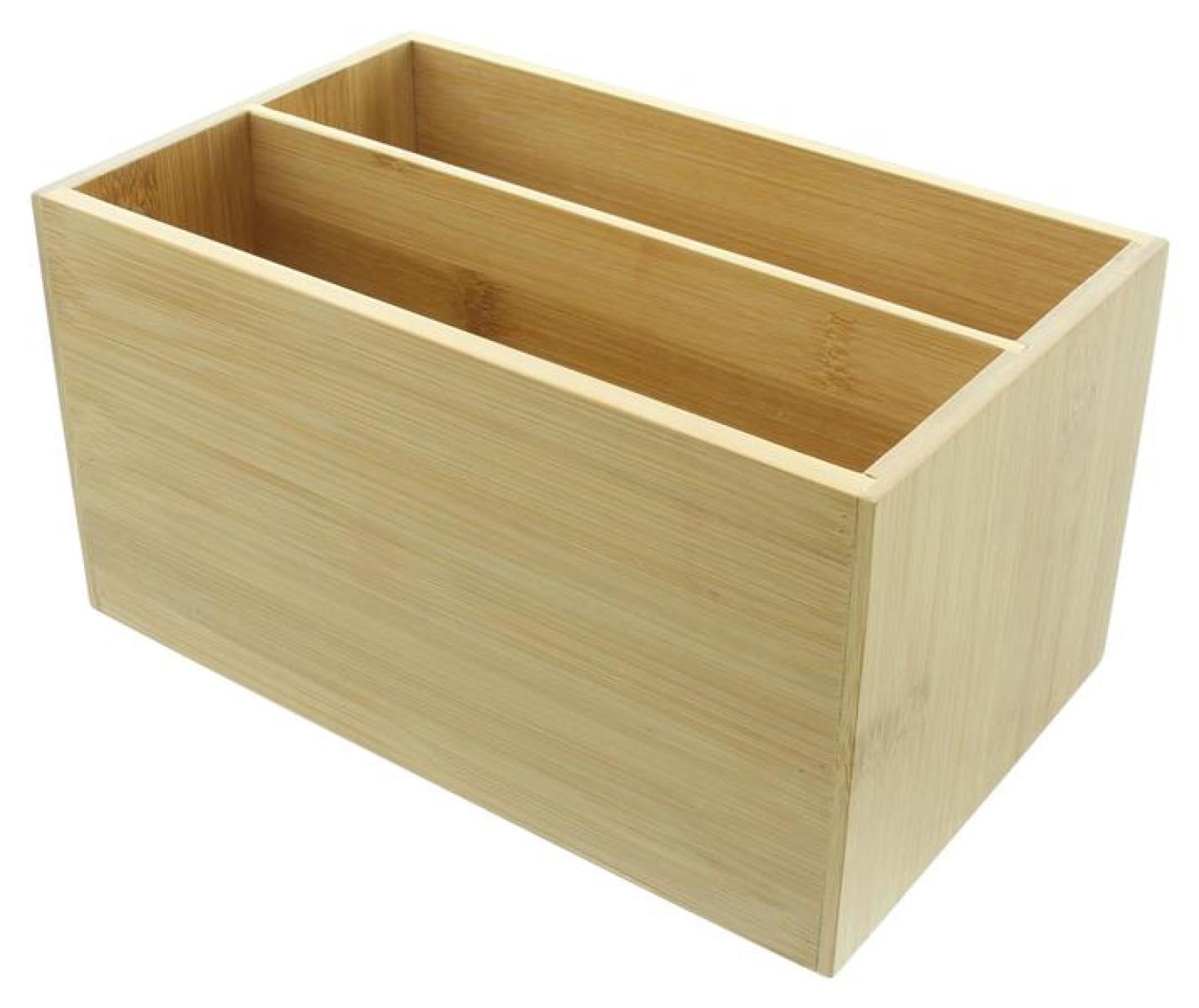 Organizer "Bamboo" aus Bambus, mit Schublade und 2 Fächern, Schreibtisch / Küchen Utensilien / Make Up Aufbewahrung