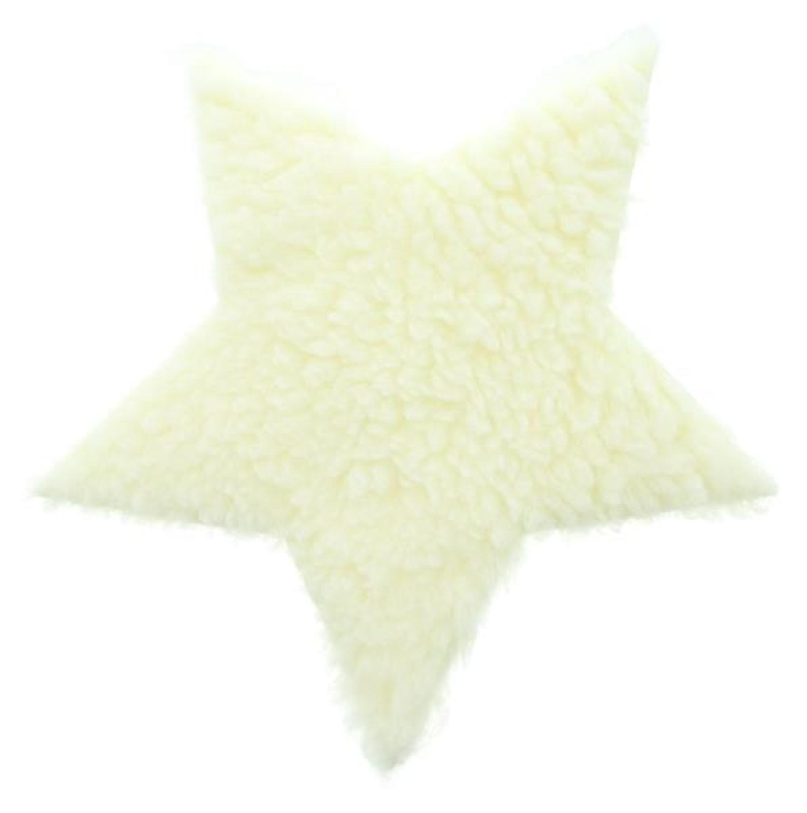 2x Dekofell "Stern" in creme, Ø 40 cm, Kunstfell, Tischdeko, Sitzauflage