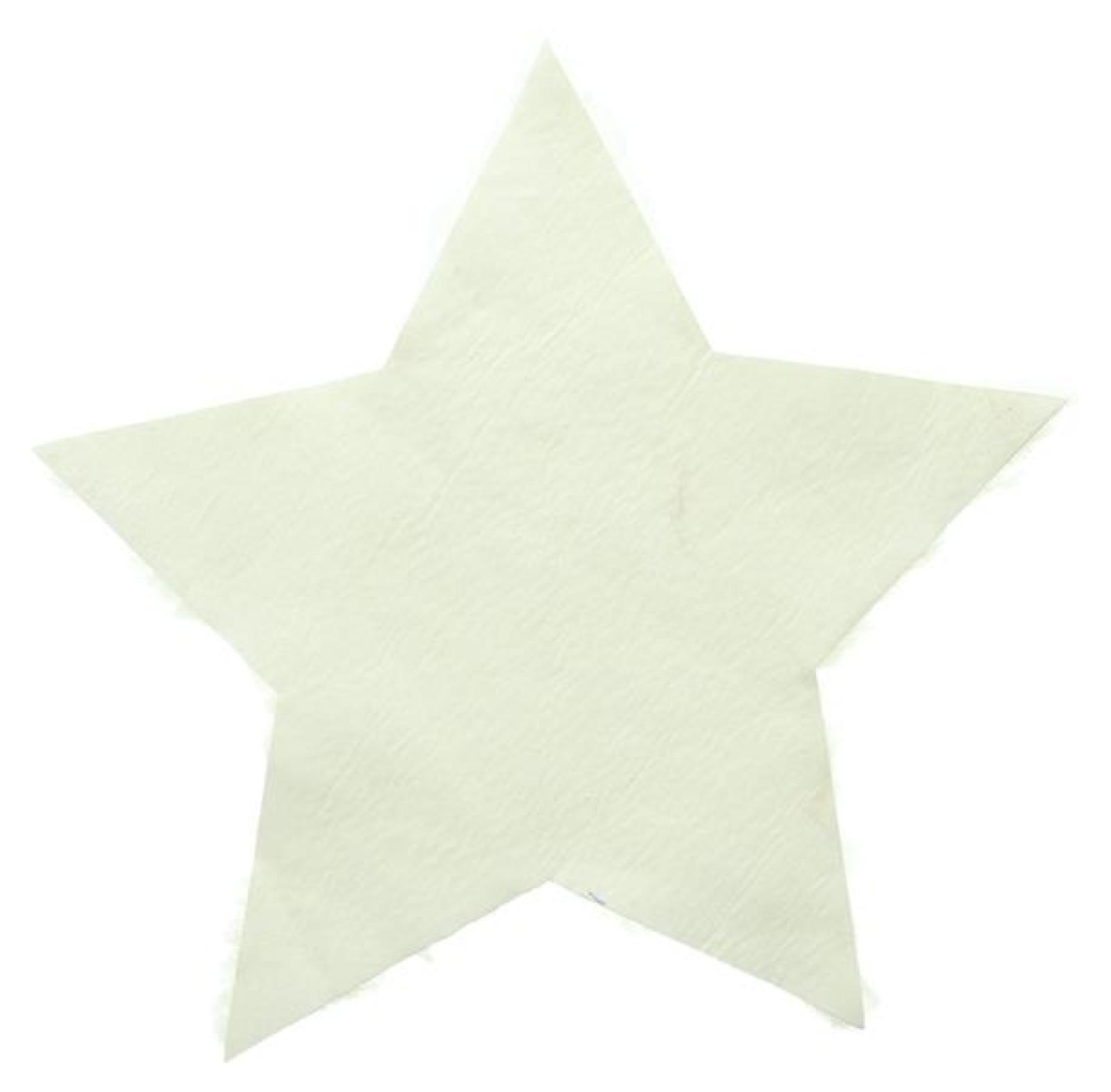 2x Dekofell "Stern" in creme, Ø 40 cm, Kunstfell, Tischdeko, Sitzauflage