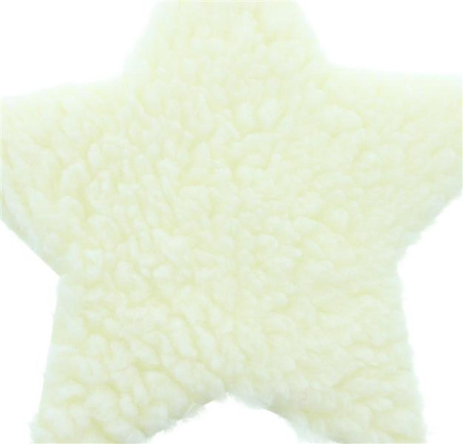 2x Dekofell "Stern" in creme, Ø 40 cm, Kunstfell, Tischdeko, Sitzauflage