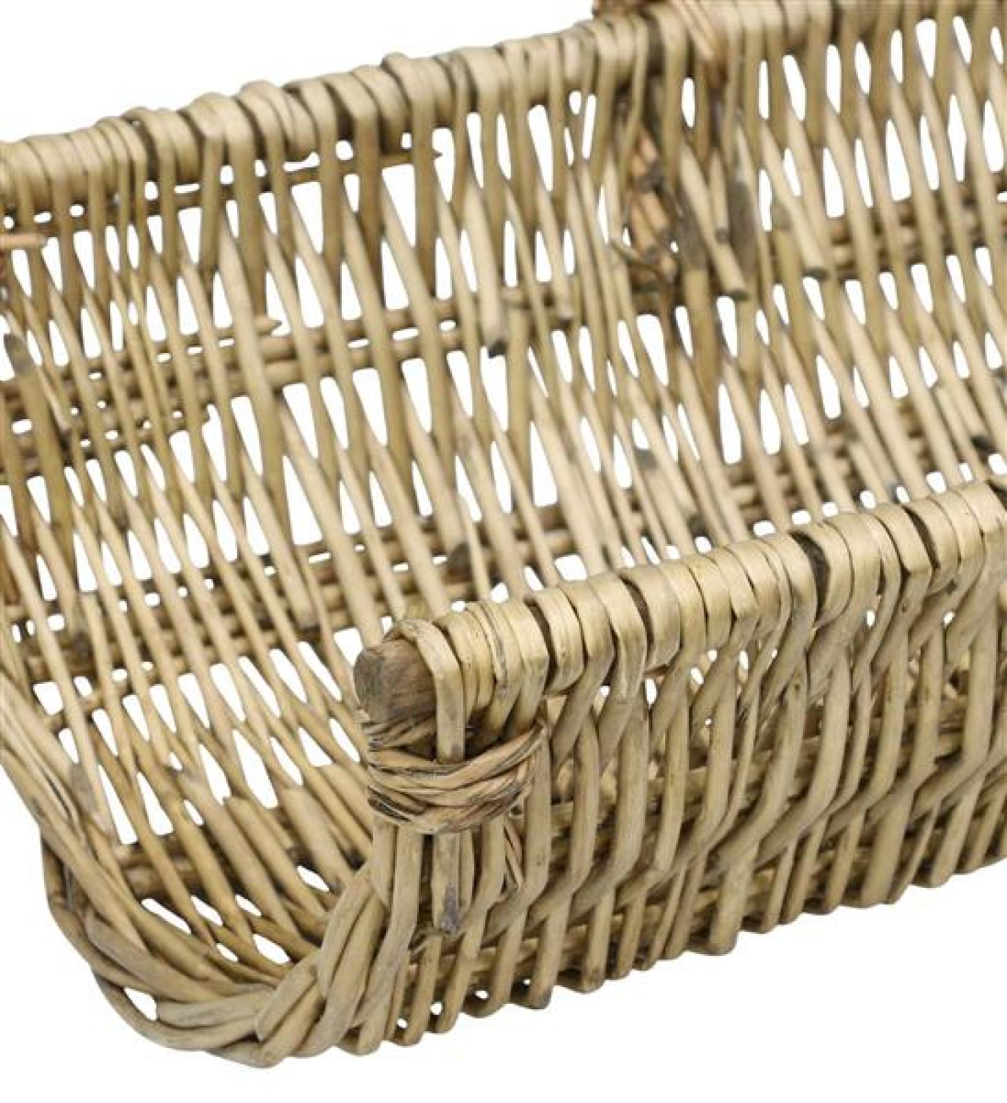 Holzkorb "Trendy" aus Weide, braun, Kaminholzkorb, Feuerholzkorb, Holz Tragekorb