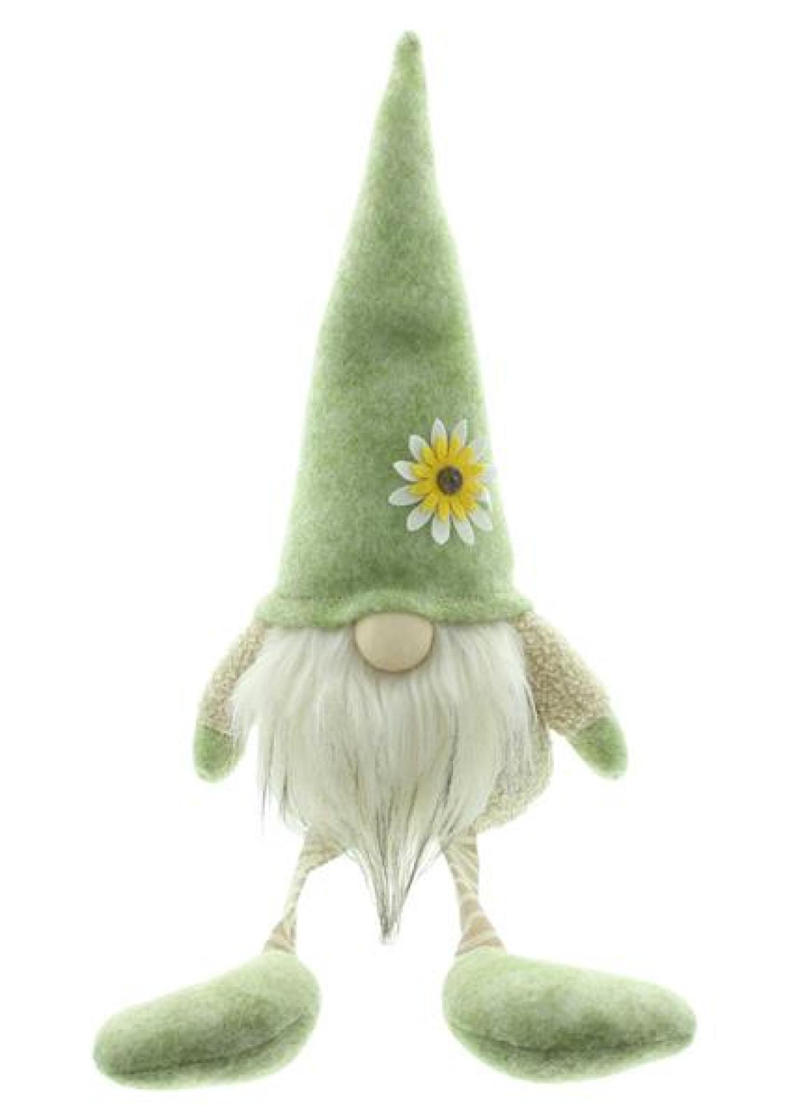 Kantenhocker Wichtel "Blumenmütze" Dekofigur 35 cm hoch, Frühlingswichtel, Dekowichtel